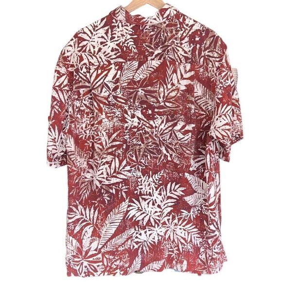 🐿️ Tommy Bahama Men Original Fit Silk Hawaiian Shirt Palm Print Size Medium - Picture 2 of 5
